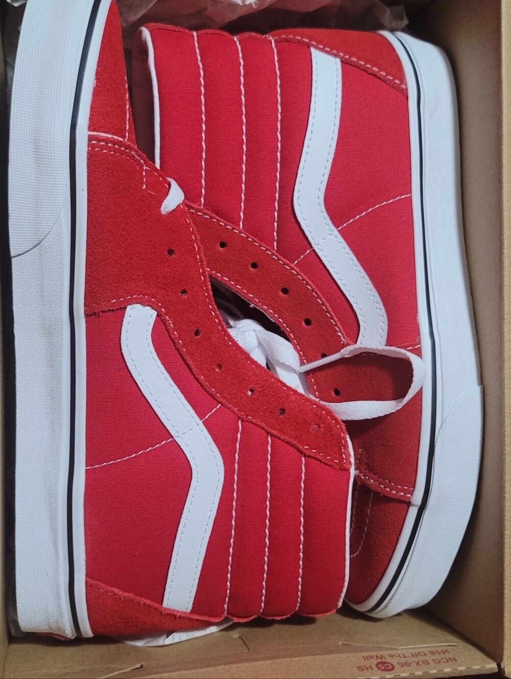 Vans Red and White Skate Shoes